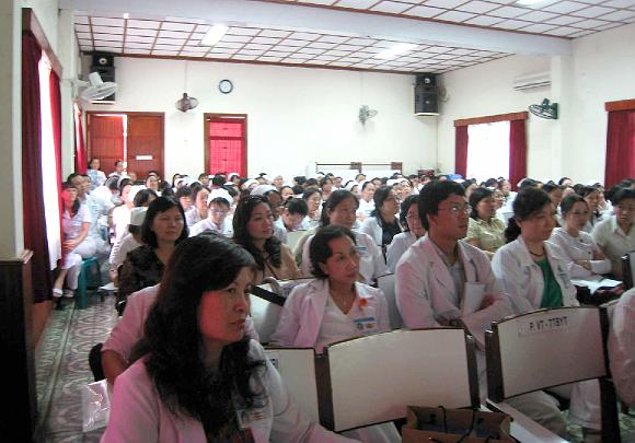 Slide 10 - Vietnam Lecture-B.jpg - 27 June 2009Doctors and medical staff were enthusiastic about the benefits for stress-related disorders and preventative care of Transcendental Meditation. One speaker was Dr Gerry Bodeker, professor of Public Health at Oxford University, England.